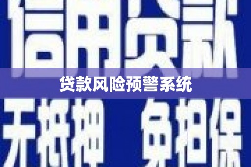 阜康贷款风险预警系统