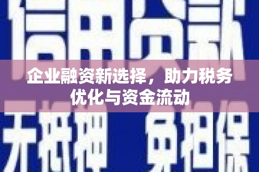 阜康企业融资新选择，助力税务优化与资金流动