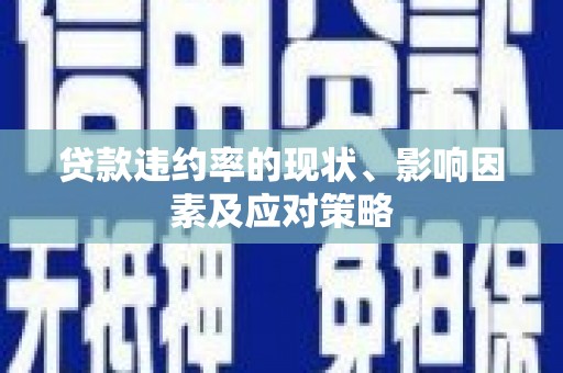 阜康贷款违约率的现状、影响因素及应对策略