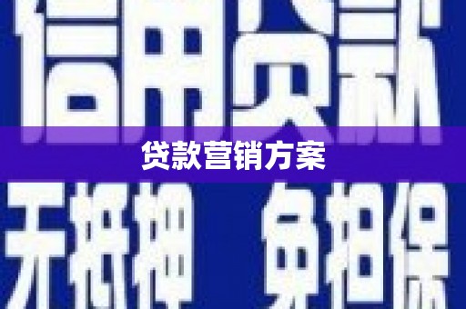 阜康贷款营销方案