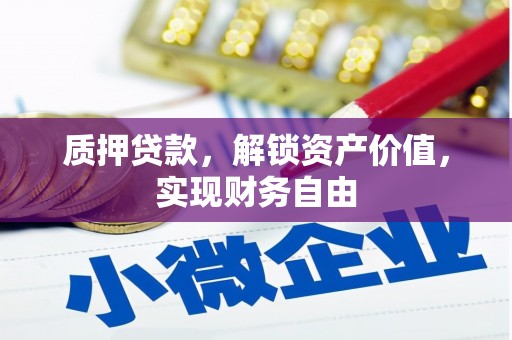 阜康质押贷款，解锁资产价值，实现财务自由