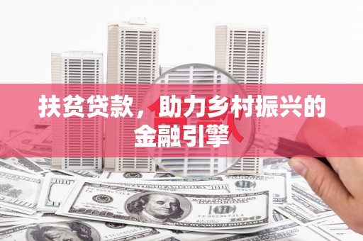 阜康扶贫贷款，助力乡村振兴的金融引擎