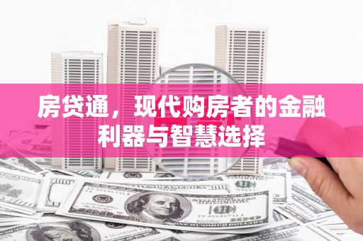 阜康房贷通，现代购房者的金融利器与智慧选择
