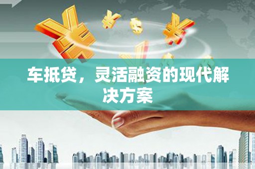 阜康车抵贷，灵活融资的现代解决方案