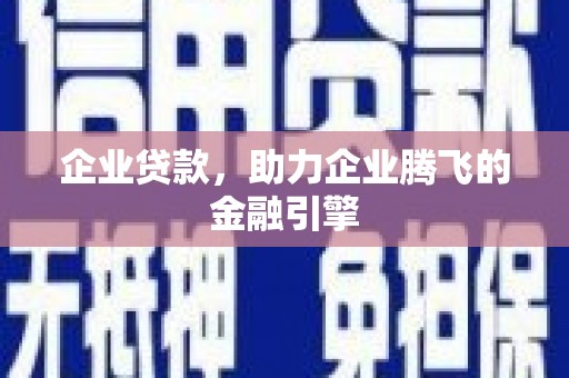 阜康企业贷款，助力企业腾飞的金融引擎