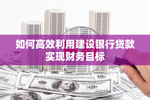 阜康如何高效利用建设银行贷款实现财务目标