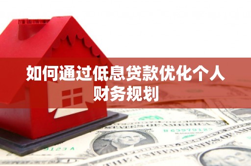 阜康如何通过低息贷款优化个人财务规划