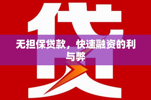 阜康无担保贷款，快速融资的利与弊