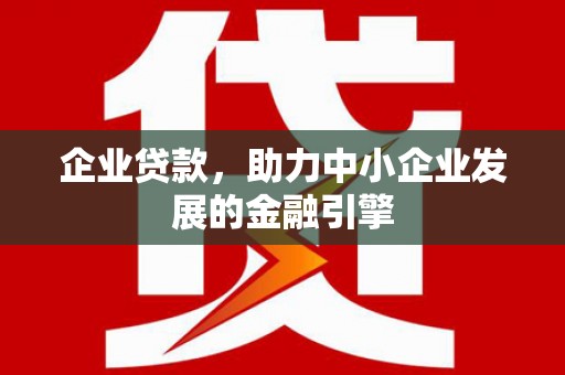 阜康企业贷款，助力中小企业发展的金融引擎