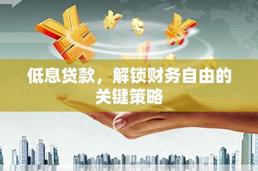 阜康低息贷款，解锁财务自由的关键策略