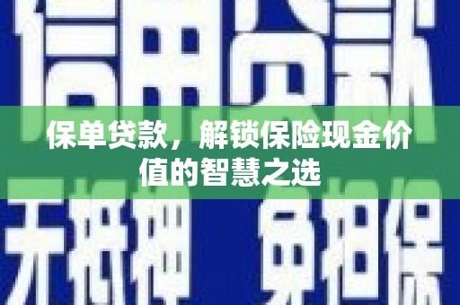 阜康保单贷款，解锁保险现金价值的智慧之选