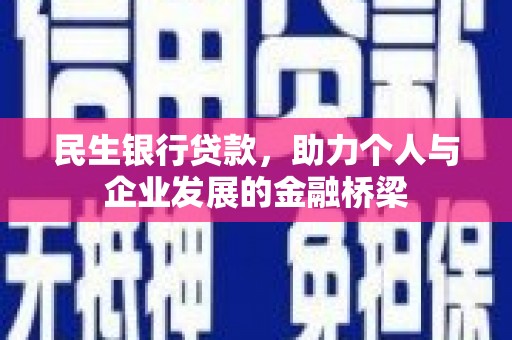 阜康民生银行贷款，助力个人与企业发展的金融桥梁