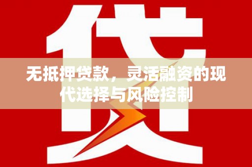 阜康无抵押贷款，灵活融资的现代选择与风险控制