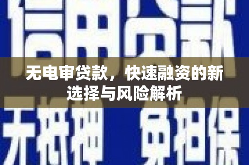 阜康无电审贷款，快速融资的新选择与风险解析