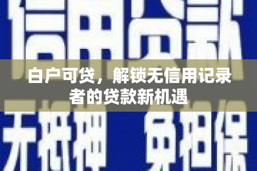 阜康白户可贷，解锁无信用记录者的贷款新机遇