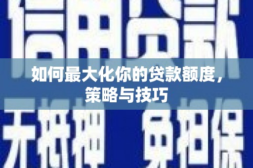 阜康如何最大化你的贷款额度，策略与技巧