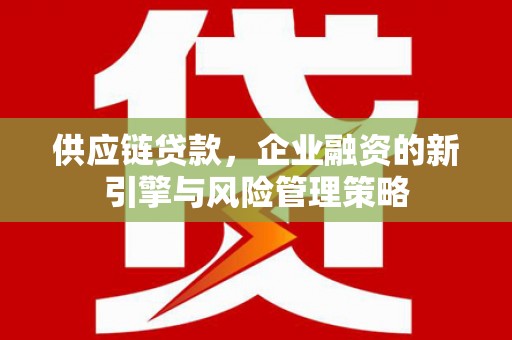 阜康供应链贷款，企业融资的新引擎与风险管理策略