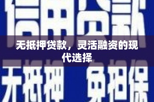 阜康无抵押贷款，灵活融资的现代选择