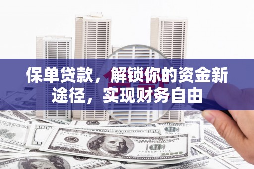 阜康保单贷款，解锁你的资金新途径，实现财务自由