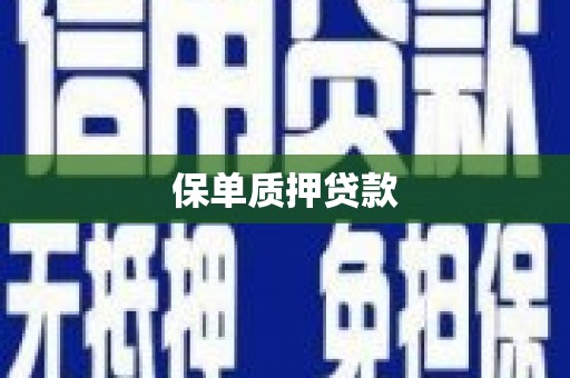 阜康保单质押贷款