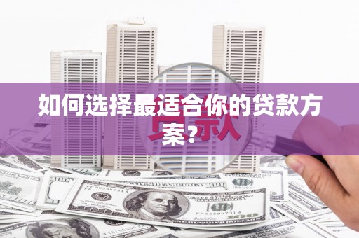 阜康如何选择最适合你的贷款方案？