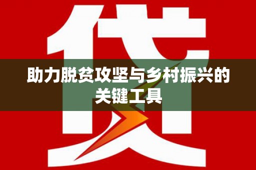 阜康助力脱贫攻坚与乡村振兴的关键工具