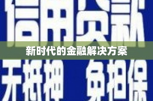 阜康新时代的金融解决方案