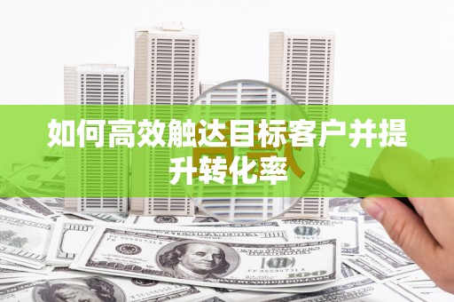 阜康如何高效触达目标客户并提升转化率