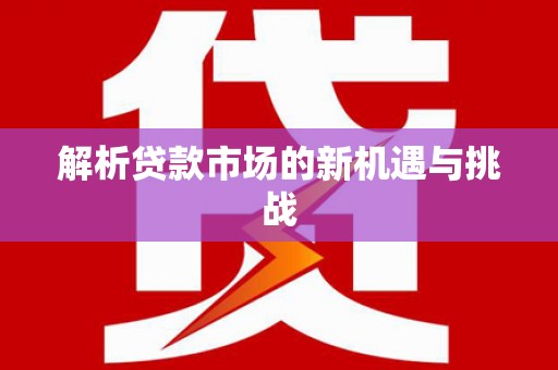 阜康解析贷款市场的新机遇与挑战