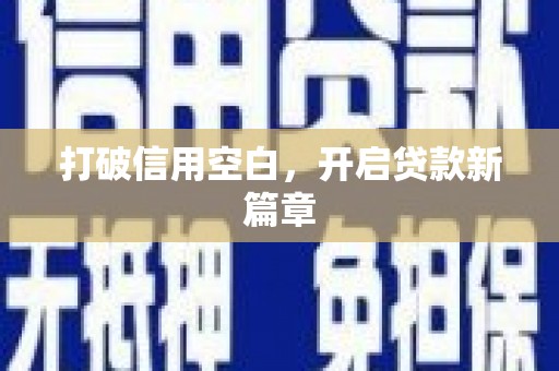 阜康打破信用空白，开启贷款新篇章